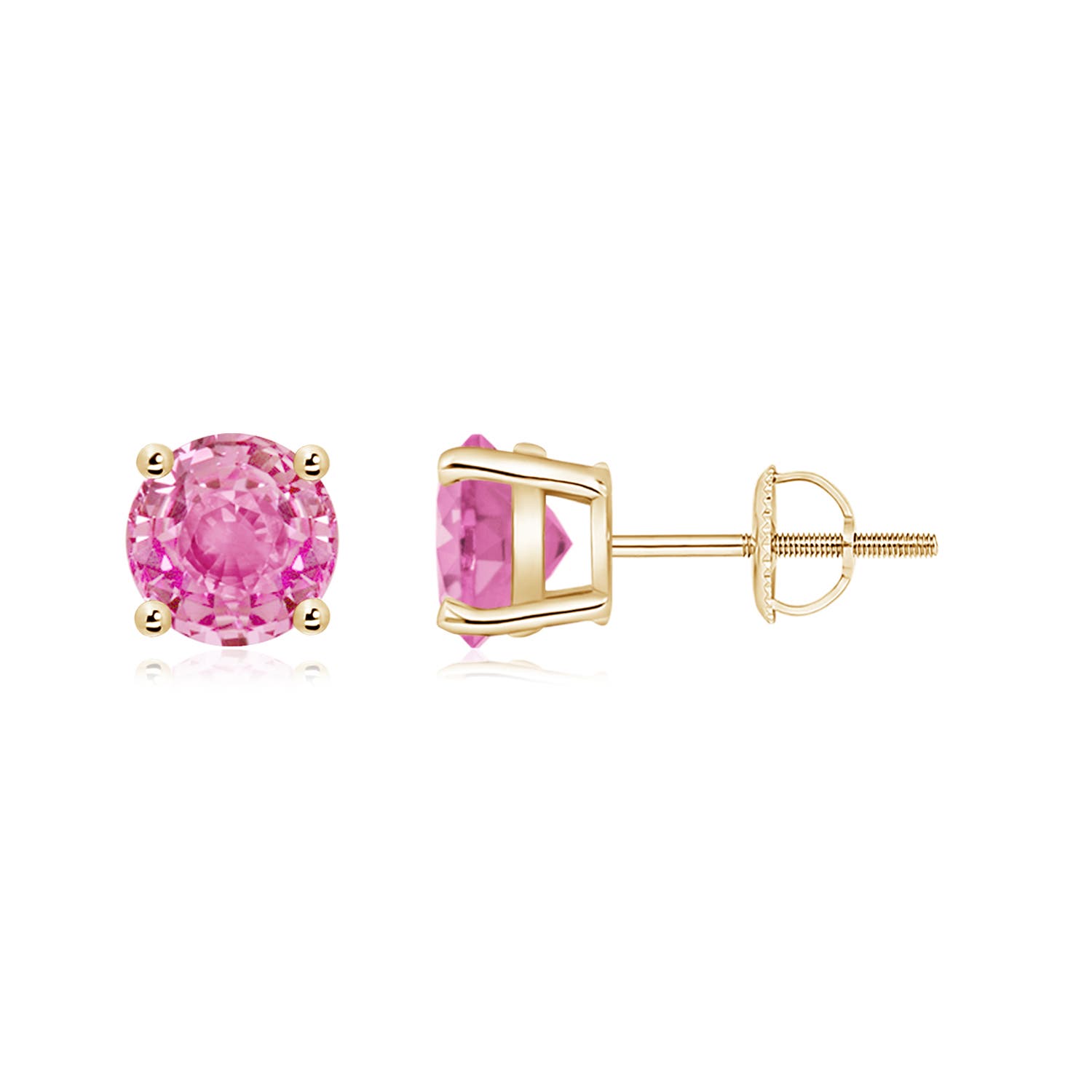 AA - Pink Sapphire / 2 CT / 14 KT Yellow Gold