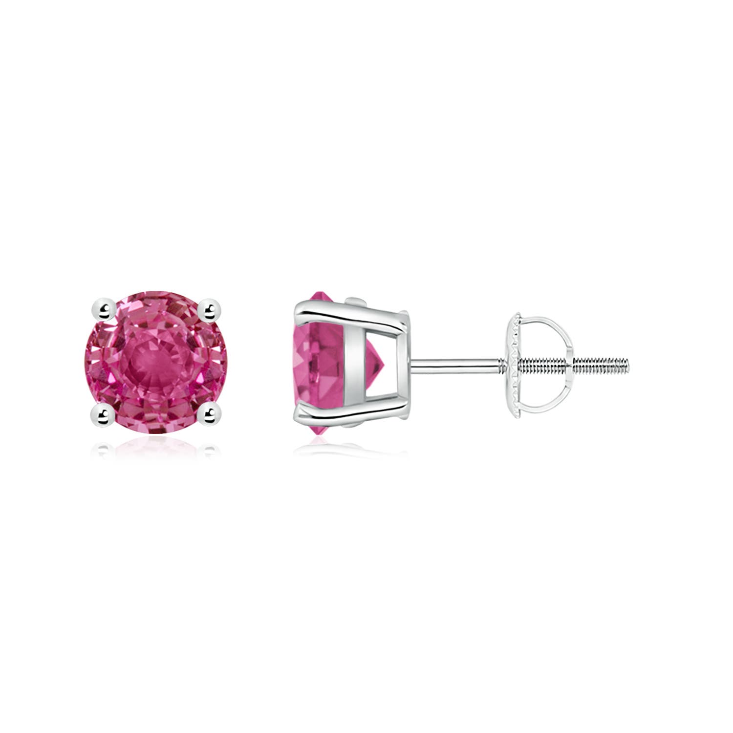 AAAA - Pink Sapphire / 2 CT / 14 KT White Gold