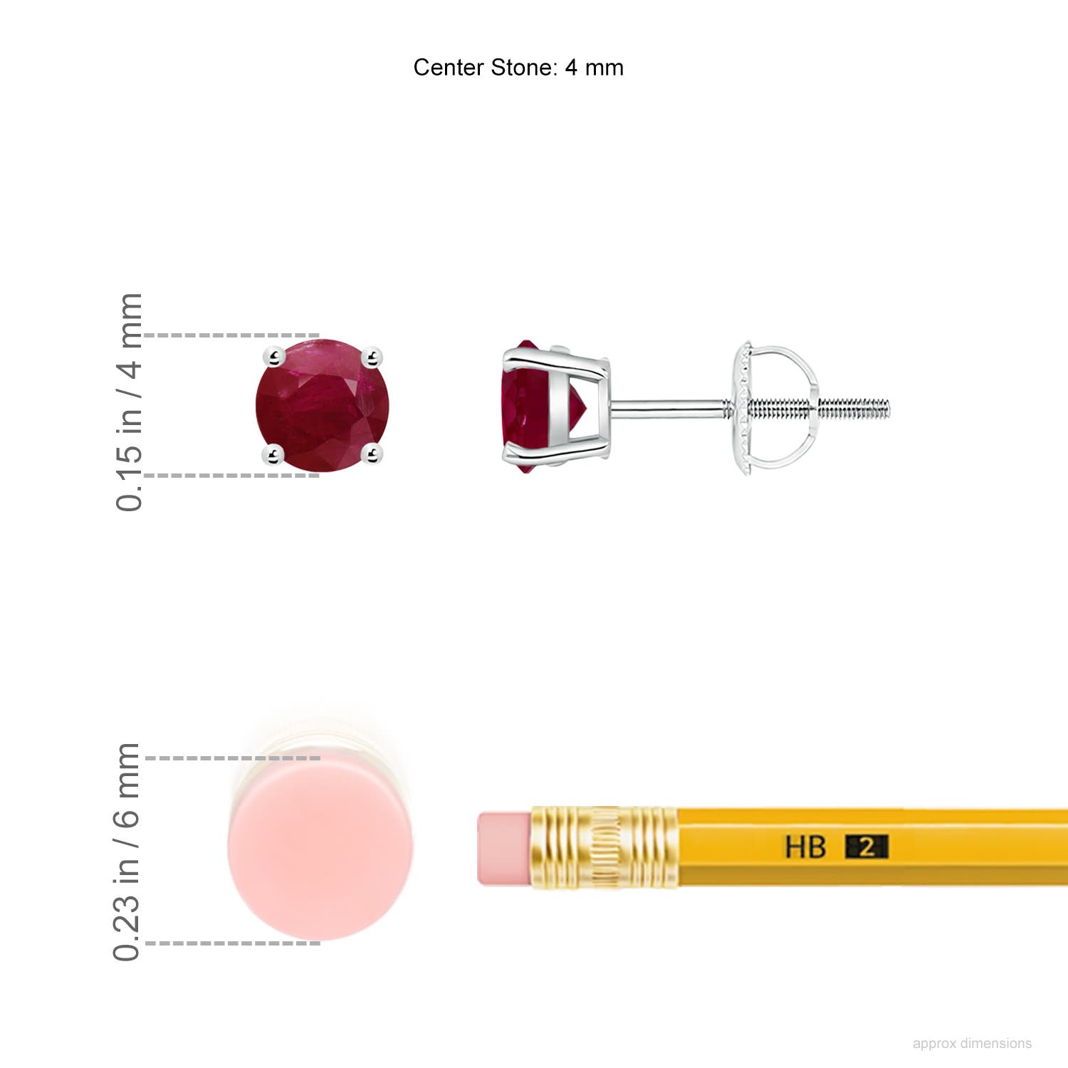 A - Ruby / 0.68 CT / 14 KT White Gold