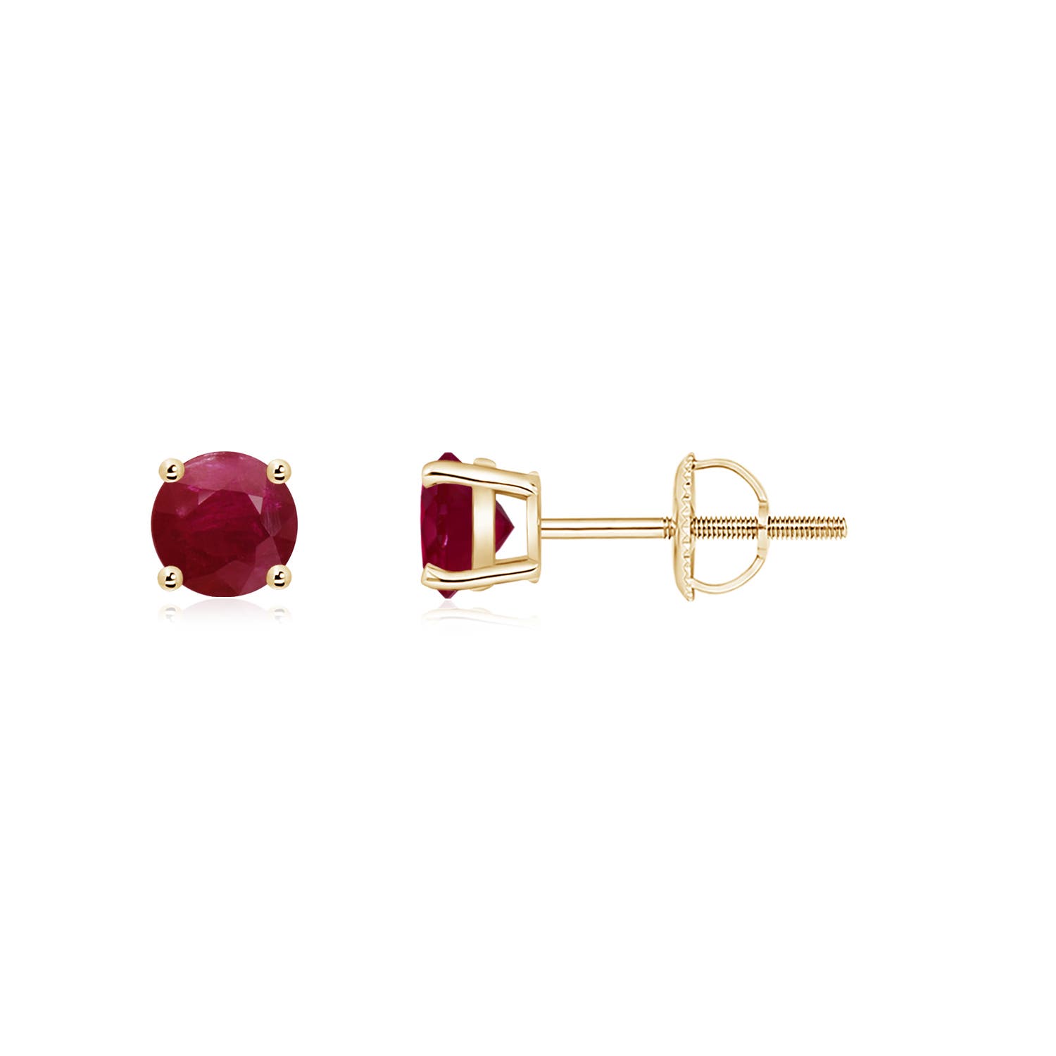 A - Ruby / 0.68 CT / 14 KT Yellow Gold