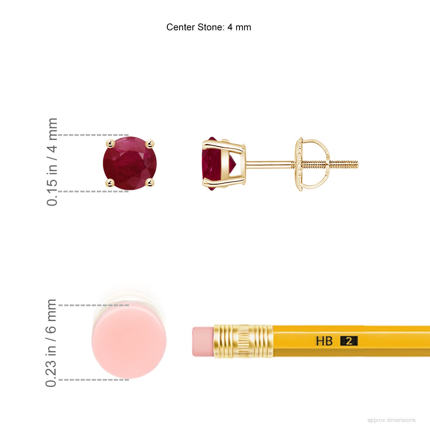 A - Ruby / 0.68 CT / 14 KT Yellow Gold