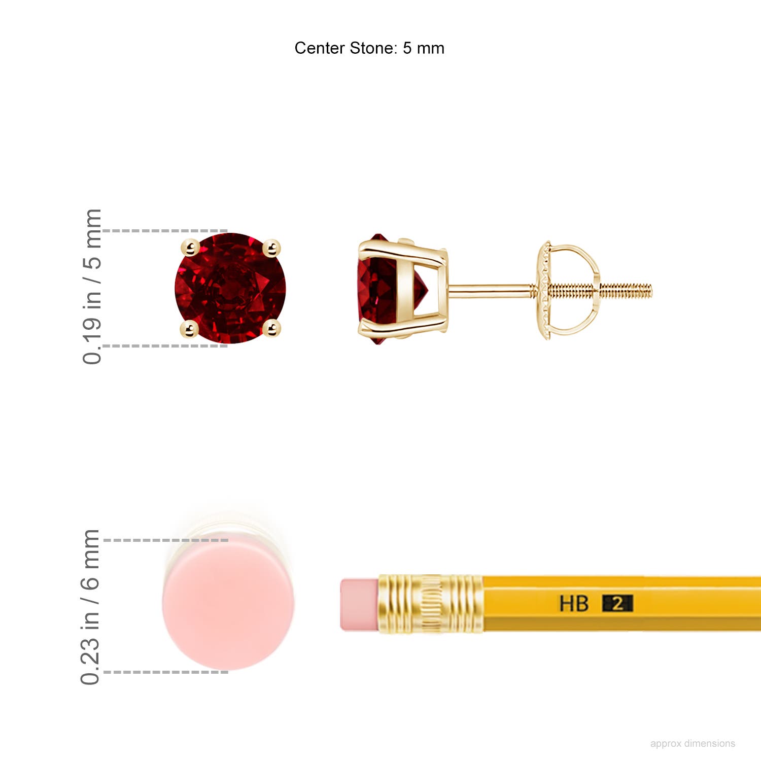 AAAA - Ruby / 1.2 CT / 14 KT Yellow Gold