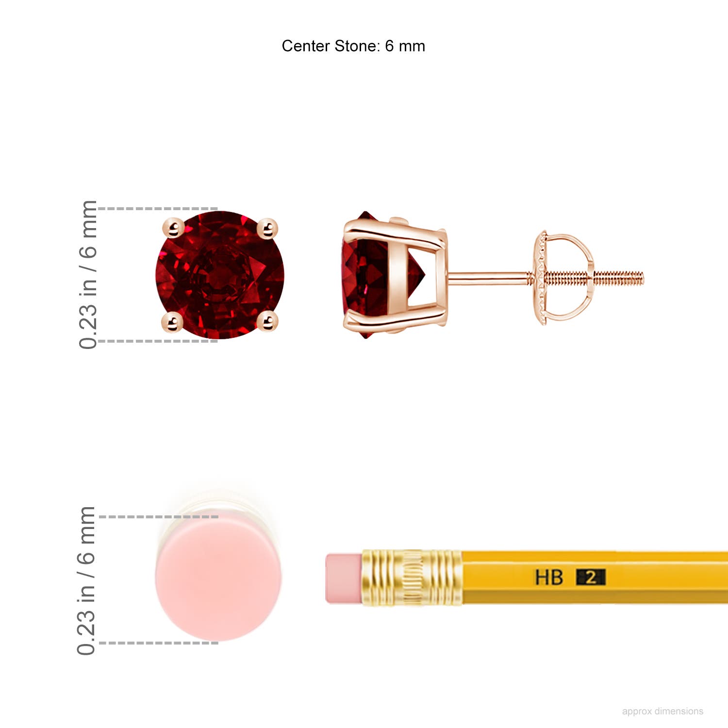 AAAA - Ruby / 2 CT / 14 KT Rose Gold