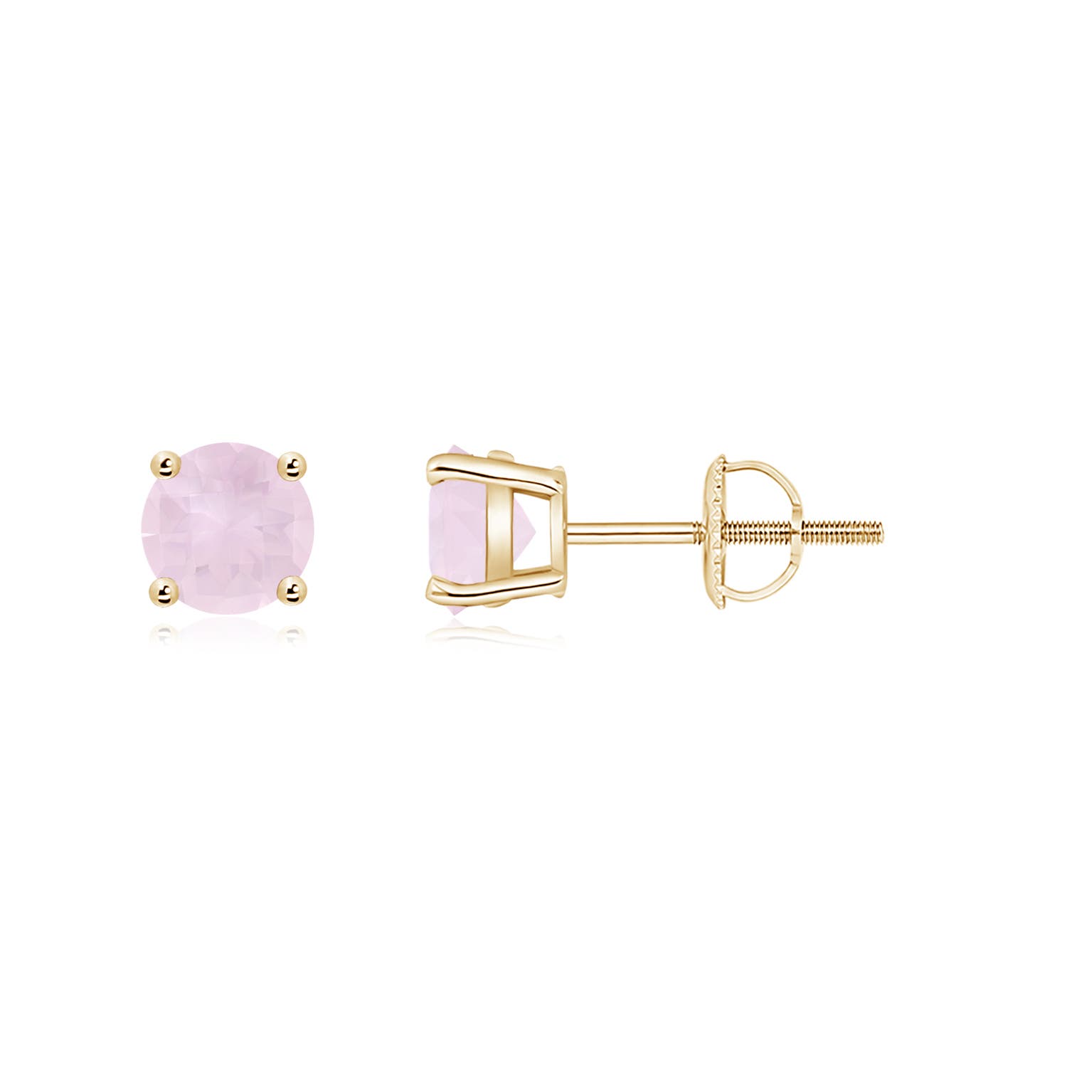 A - Rose Quartz / 1 CT / 14 KT Yellow Gold