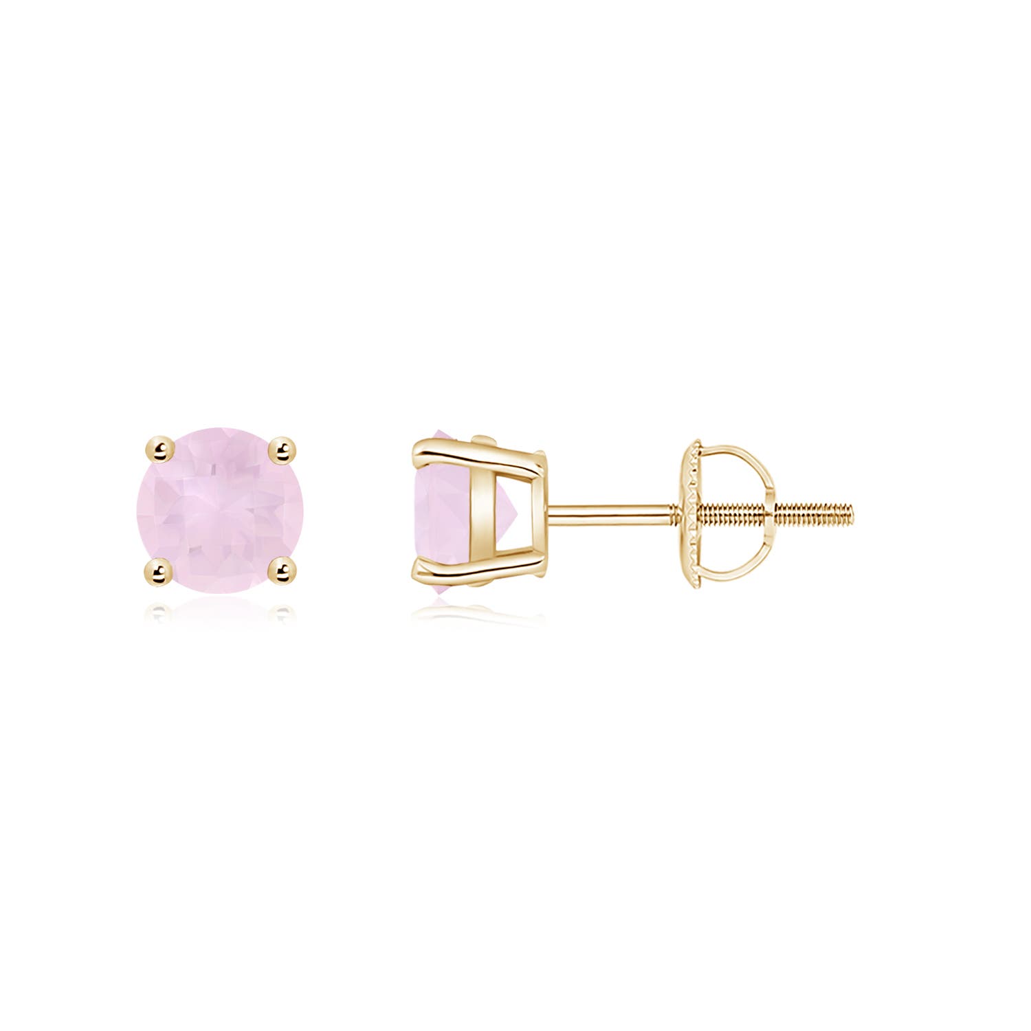 AA - Rose Quartz / 1 CT / 14 KT Yellow Gold