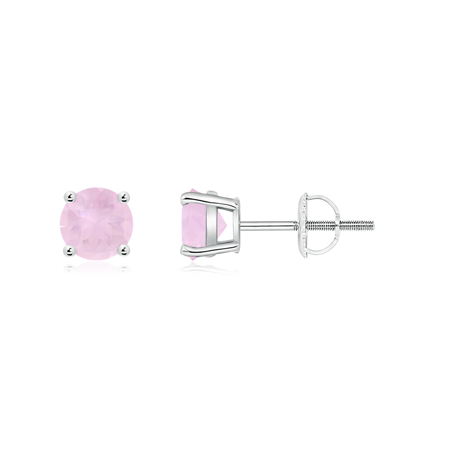 AAA - Rose Quartz / 1 CT / 14 KT White Gold