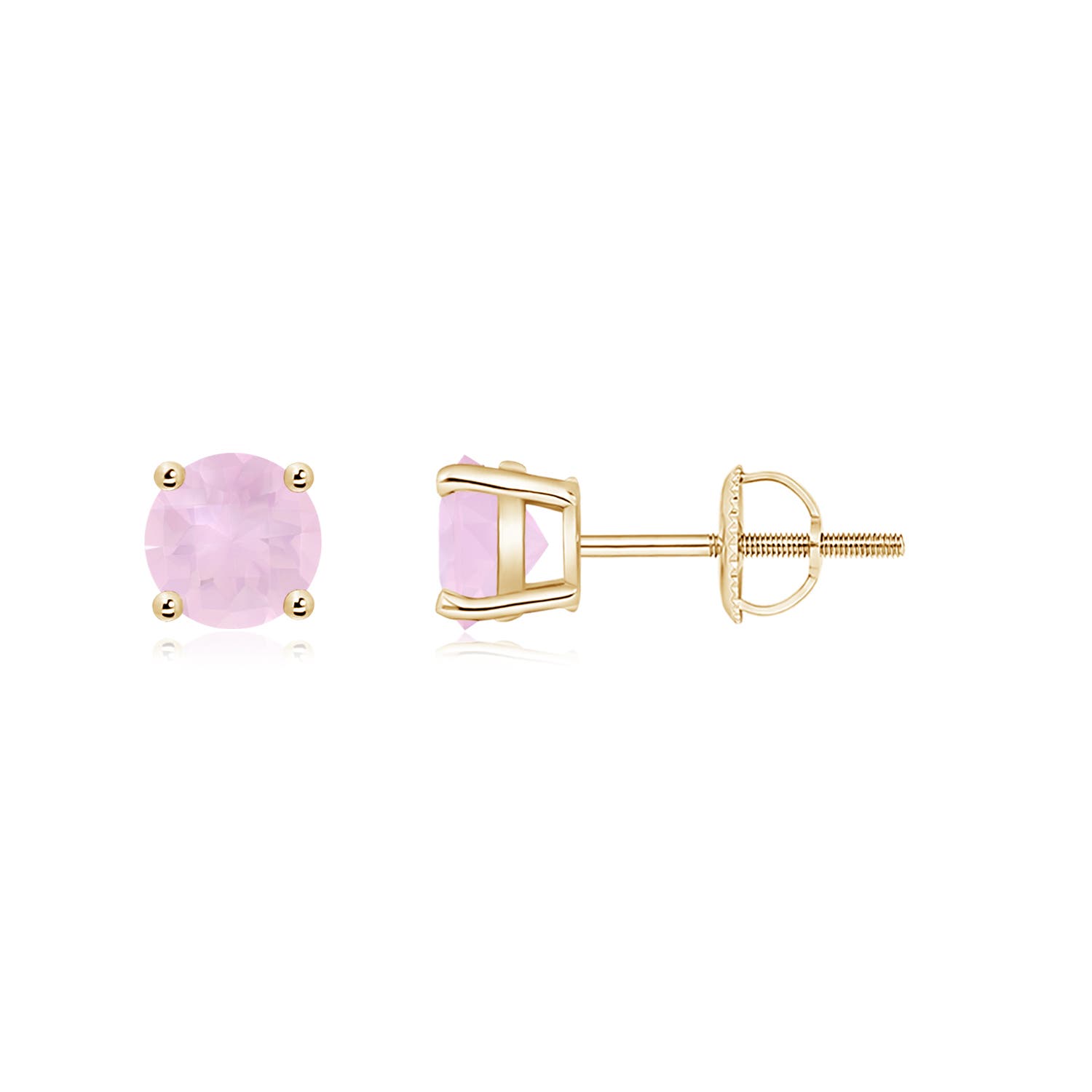 AAA - Rose Quartz / 1 CT / 14 KT Yellow Gold