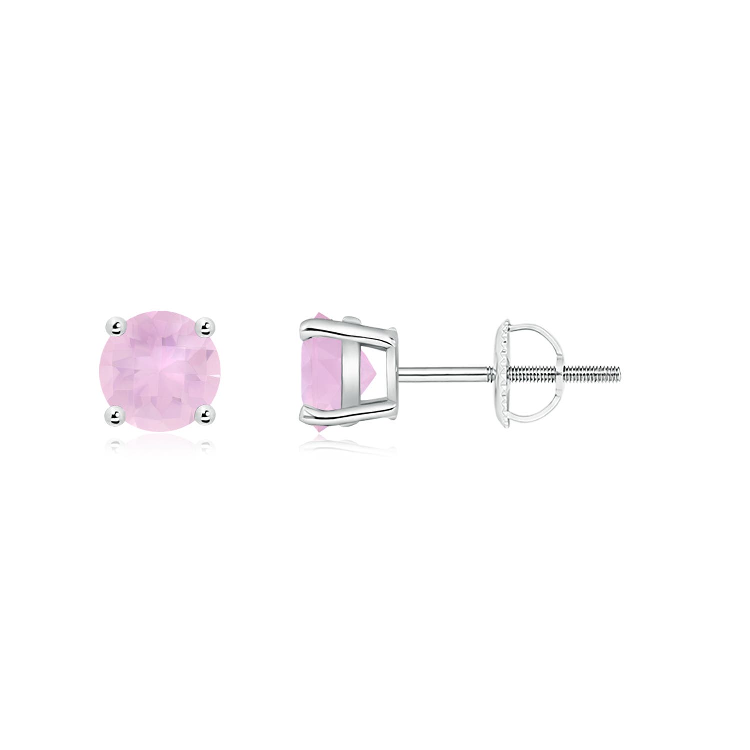 AAAA - Rose Quartz / 1 CT / 14 KT White Gold