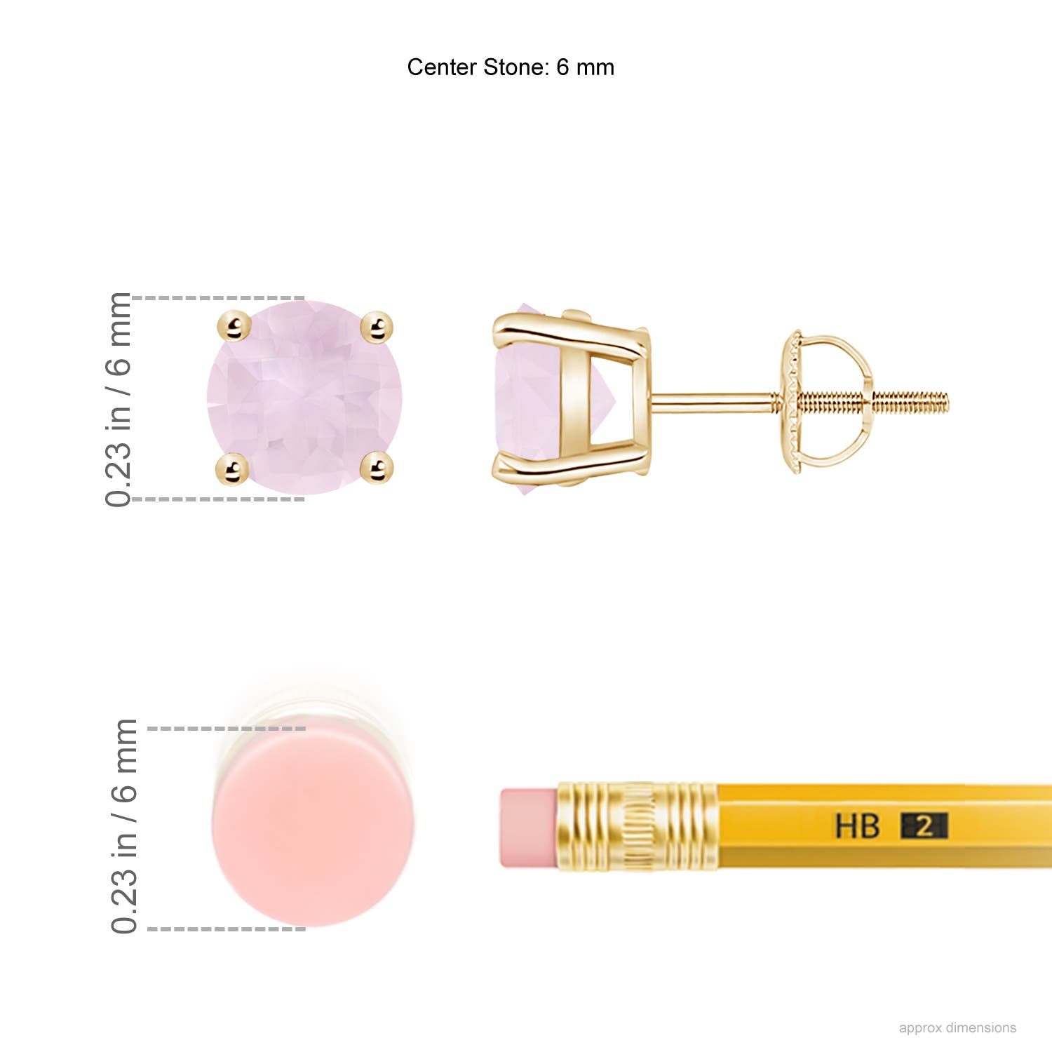 A - Rose Quartz / 1.7 CT / 14 KT Yellow Gold