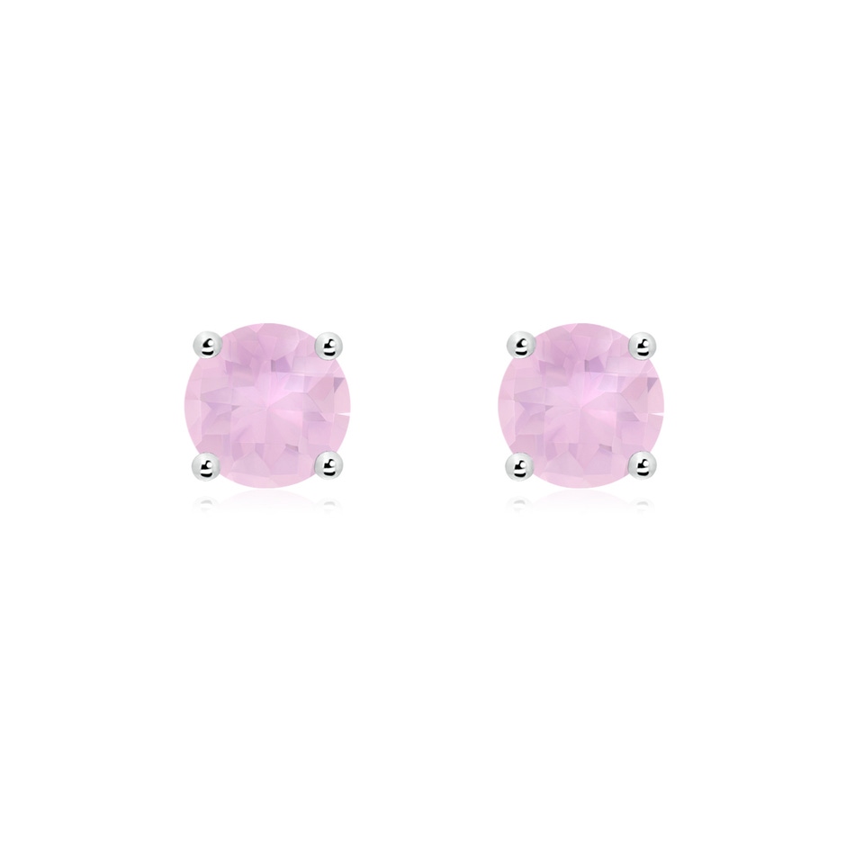 6mm AAAA Basket-Set Round Rose Quartz Studs in P950 Platinum 