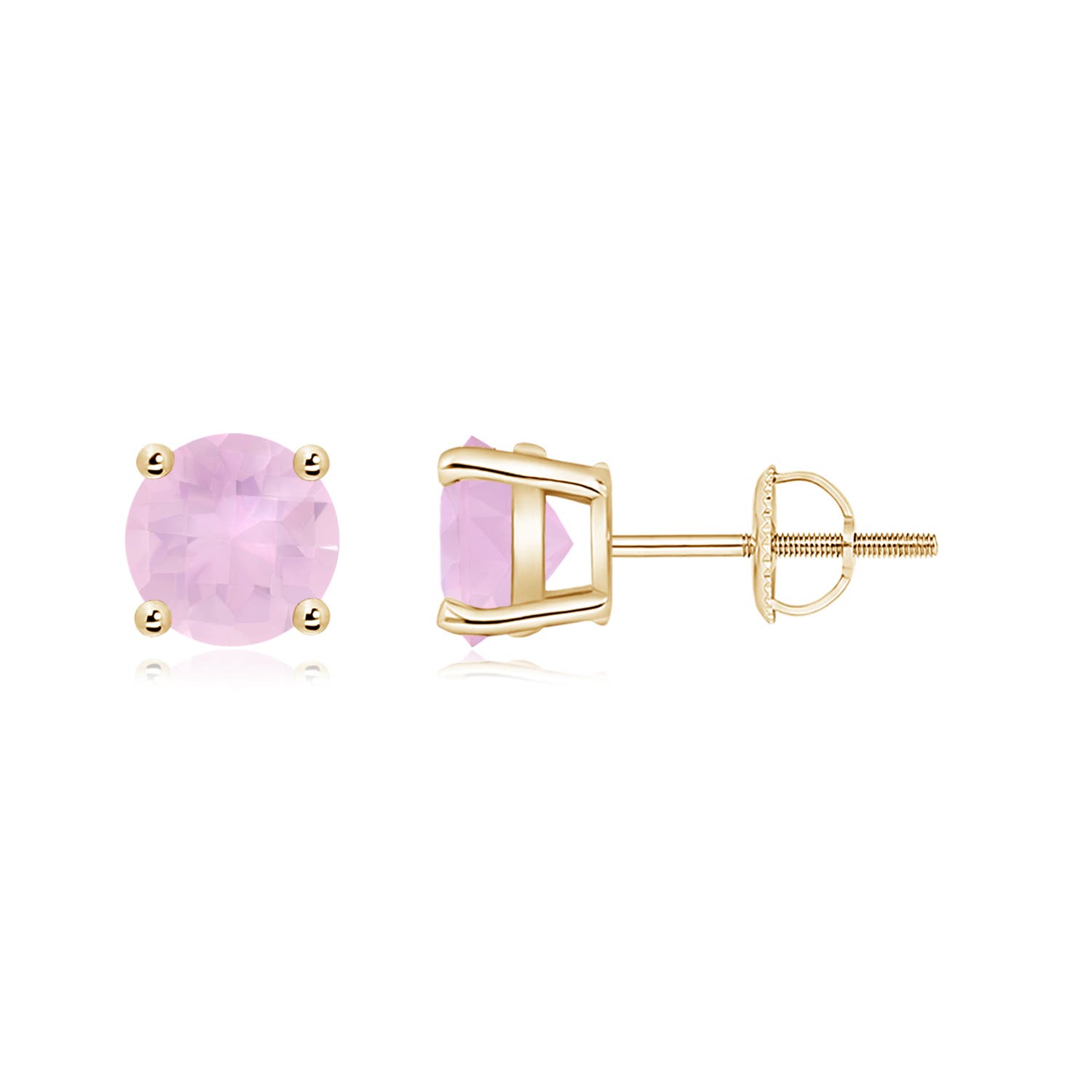 AAAA - Rose Quartz / 1.7 CT / 14 KT Yellow Gold