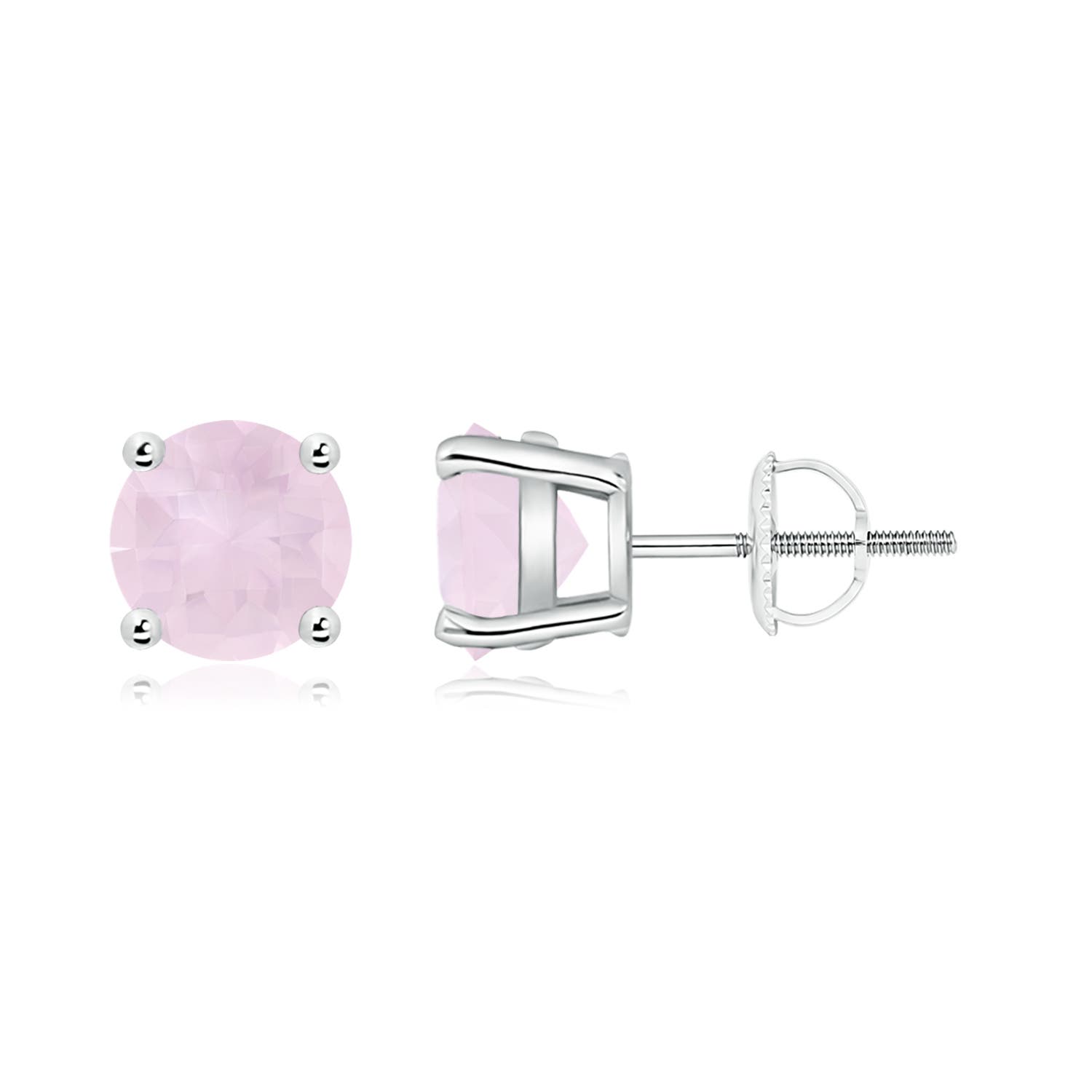 A - Rose Quartz / 2.7 CT / 14 KT White Gold