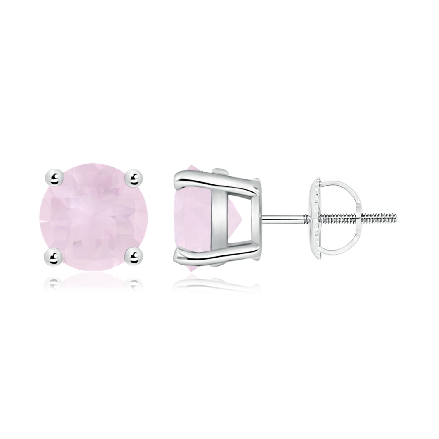 A - Rose Quartz / 3.4 CT / 14 KT White Gold