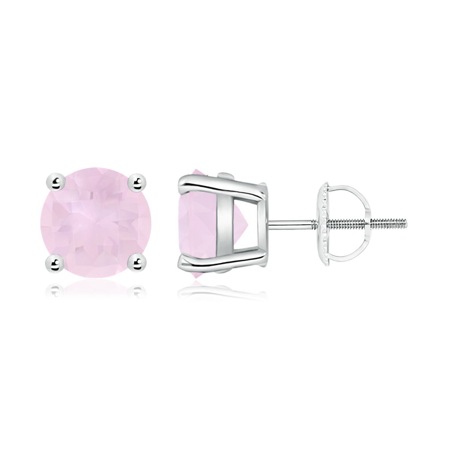 AA - Rose Quartz / 3.4 CT / 14 KT White Gold