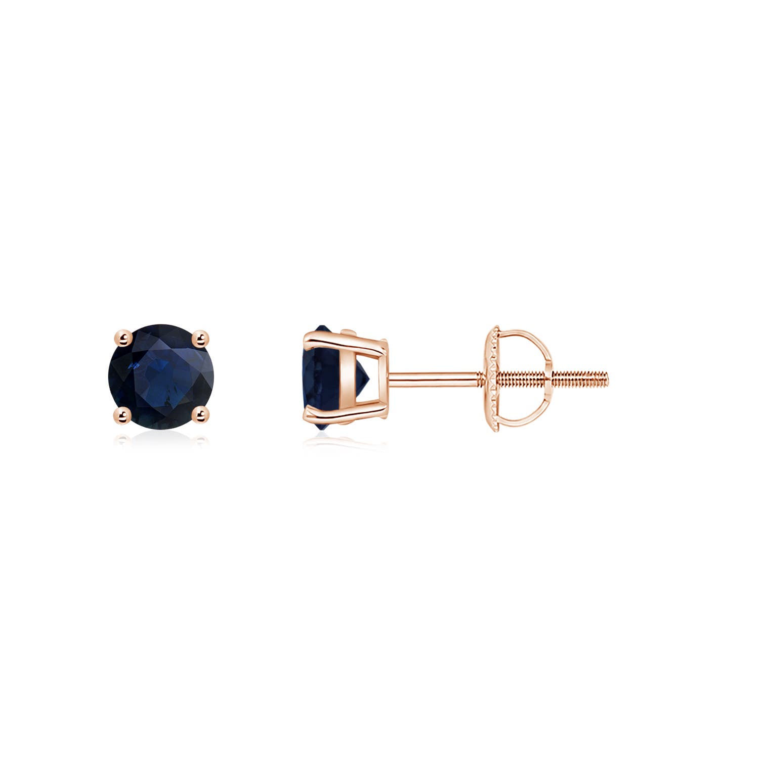 A - Blue Sapphire / 0.66 CT / 14 KT Rose Gold