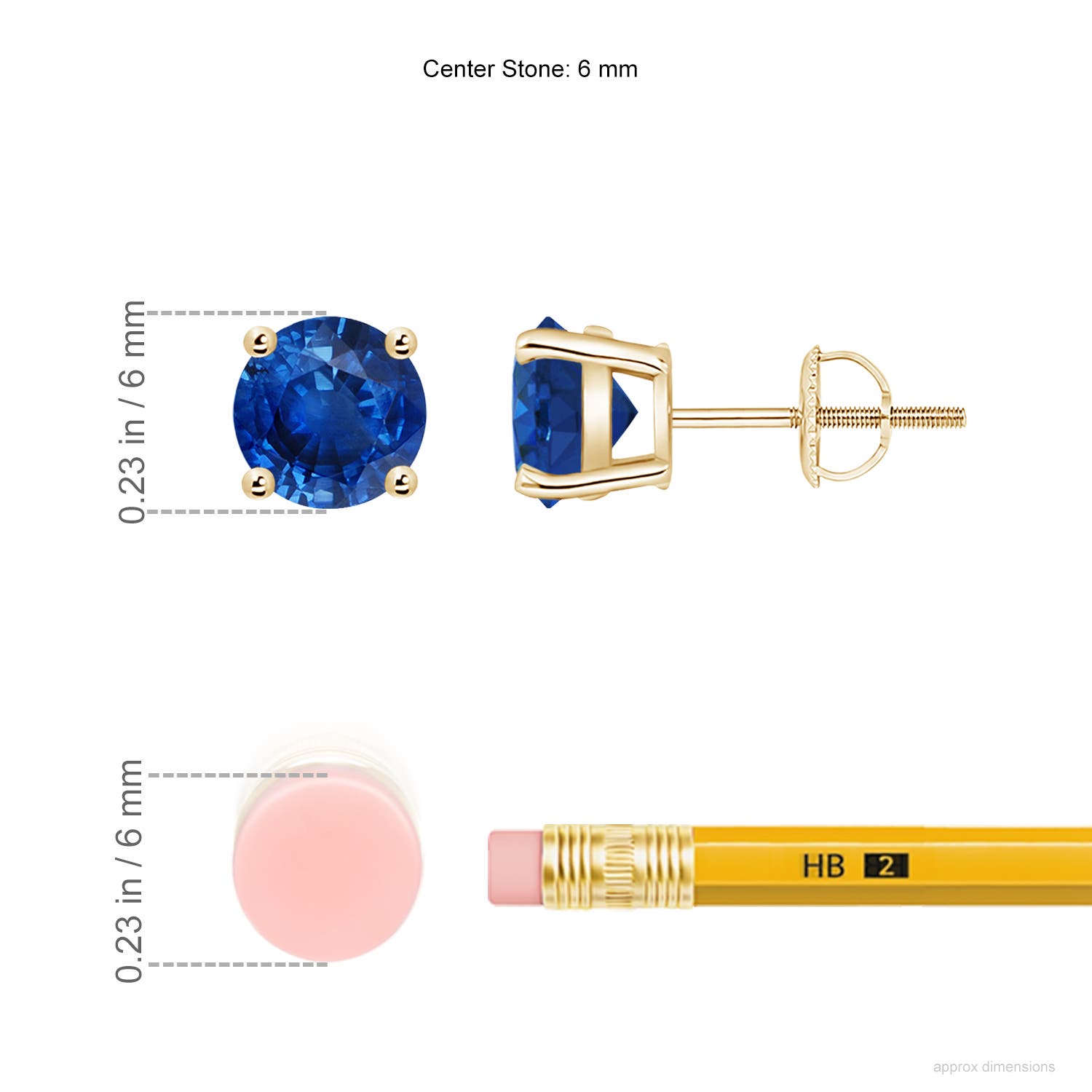 AAA - Blue Sapphire / 2 CT / 14 KT Yellow Gold