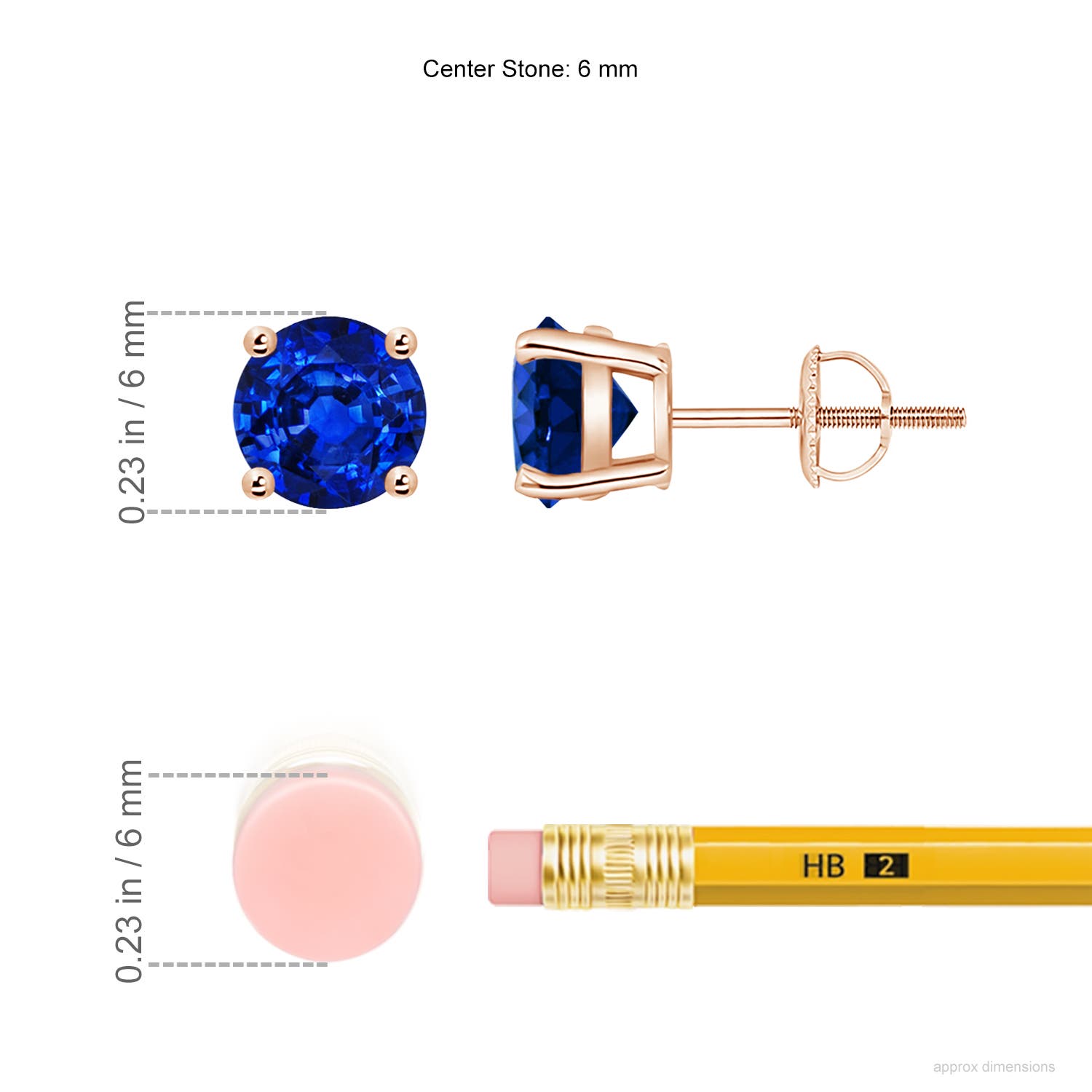 AAAA - Blue Sapphire / 2 CT / 14 KT Rose Gold