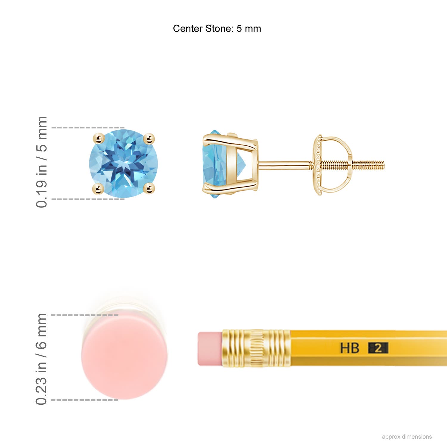 A - Swiss Blue Topaz / 1.2 CT / 14 KT Yellow Gold