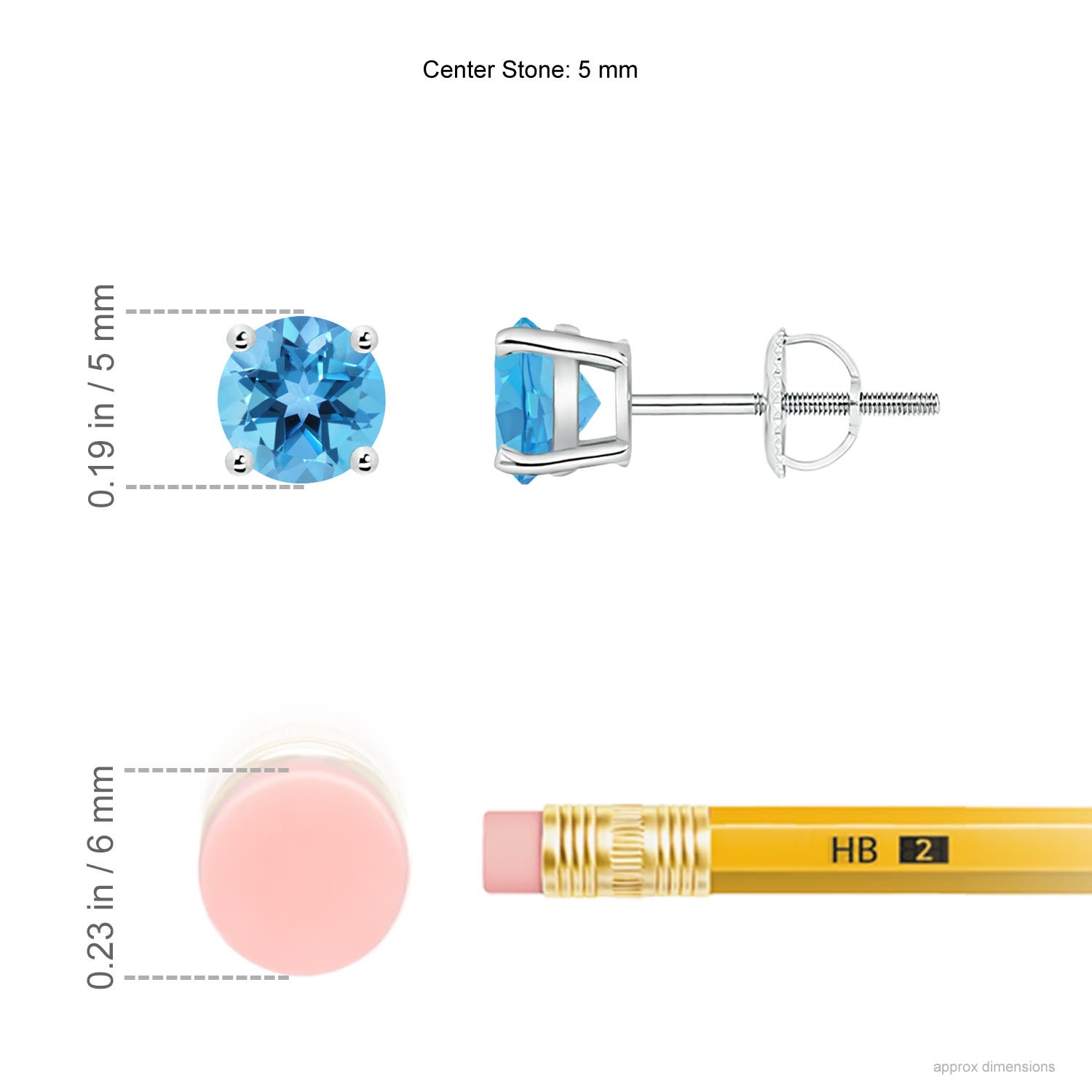 AA - Swiss Blue Topaz / 1.2 CT / 14 KT White Gold