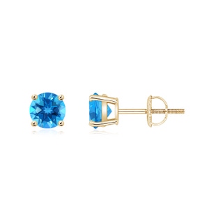 5mm Martini Clear Stud Earrings with Swarovski Crystals in Gold