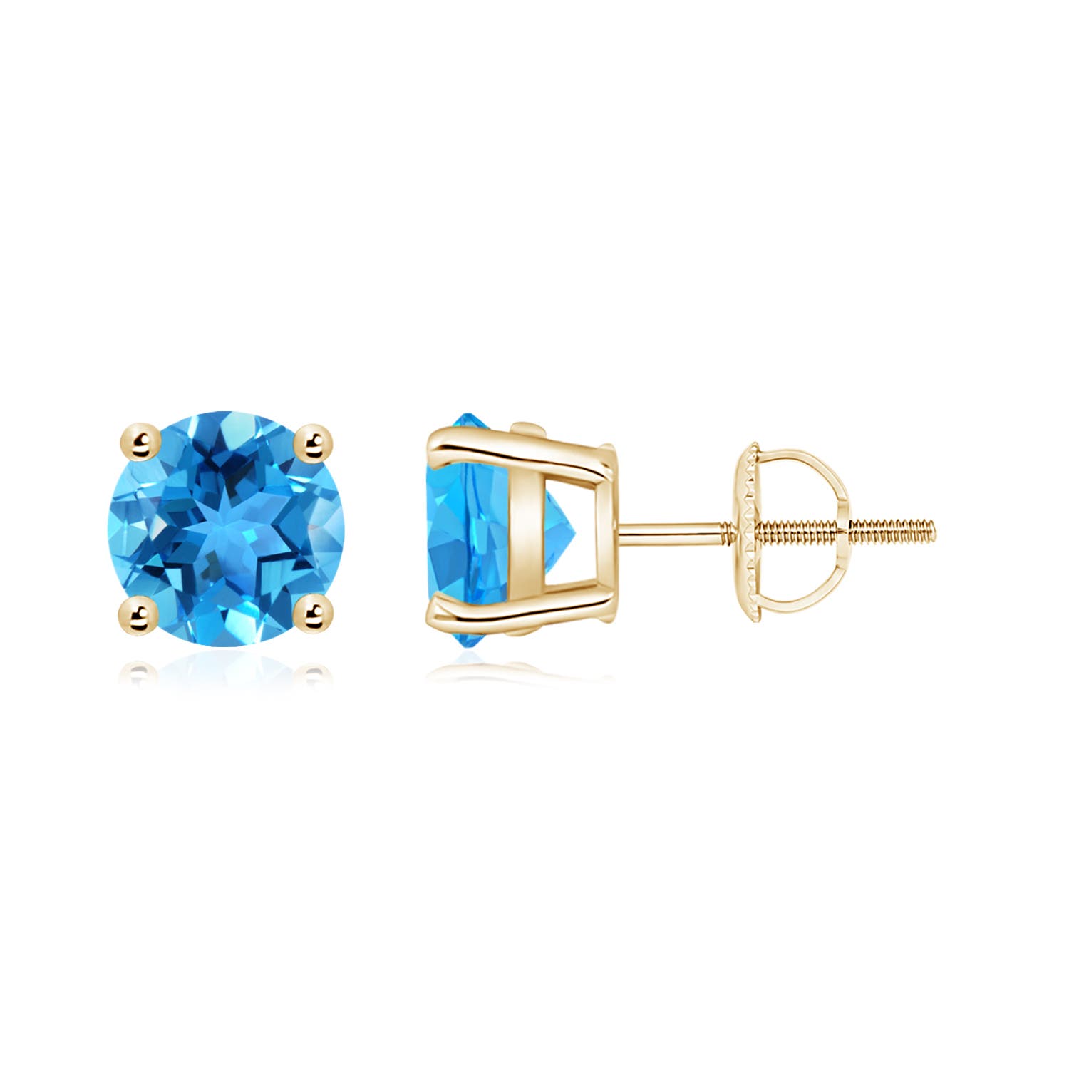 AAA - Swiss Blue Topaz / 3.1 CT / 14 KT Yellow Gold