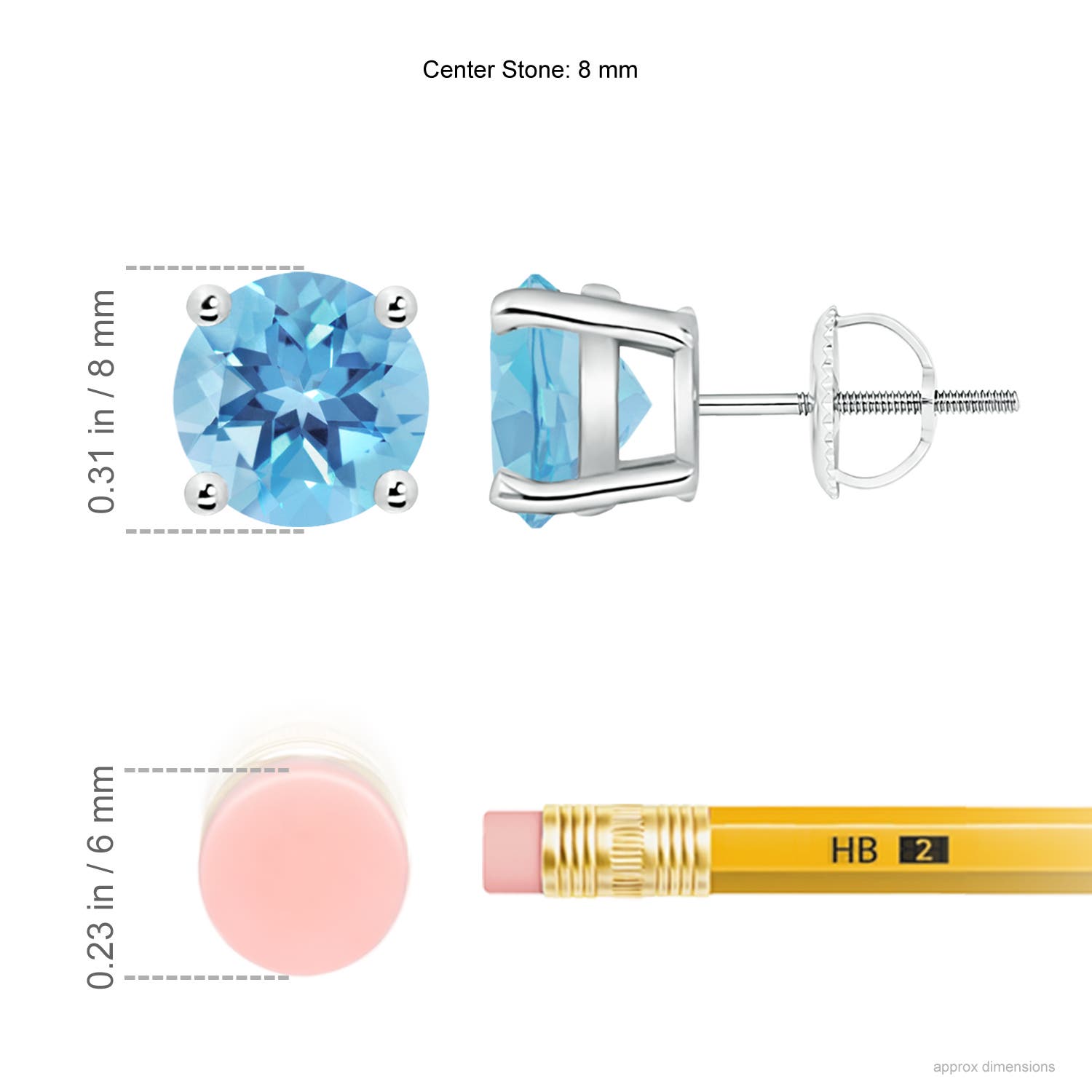 A - Swiss Blue Topaz / 4.7 CT / 14 KT White Gold