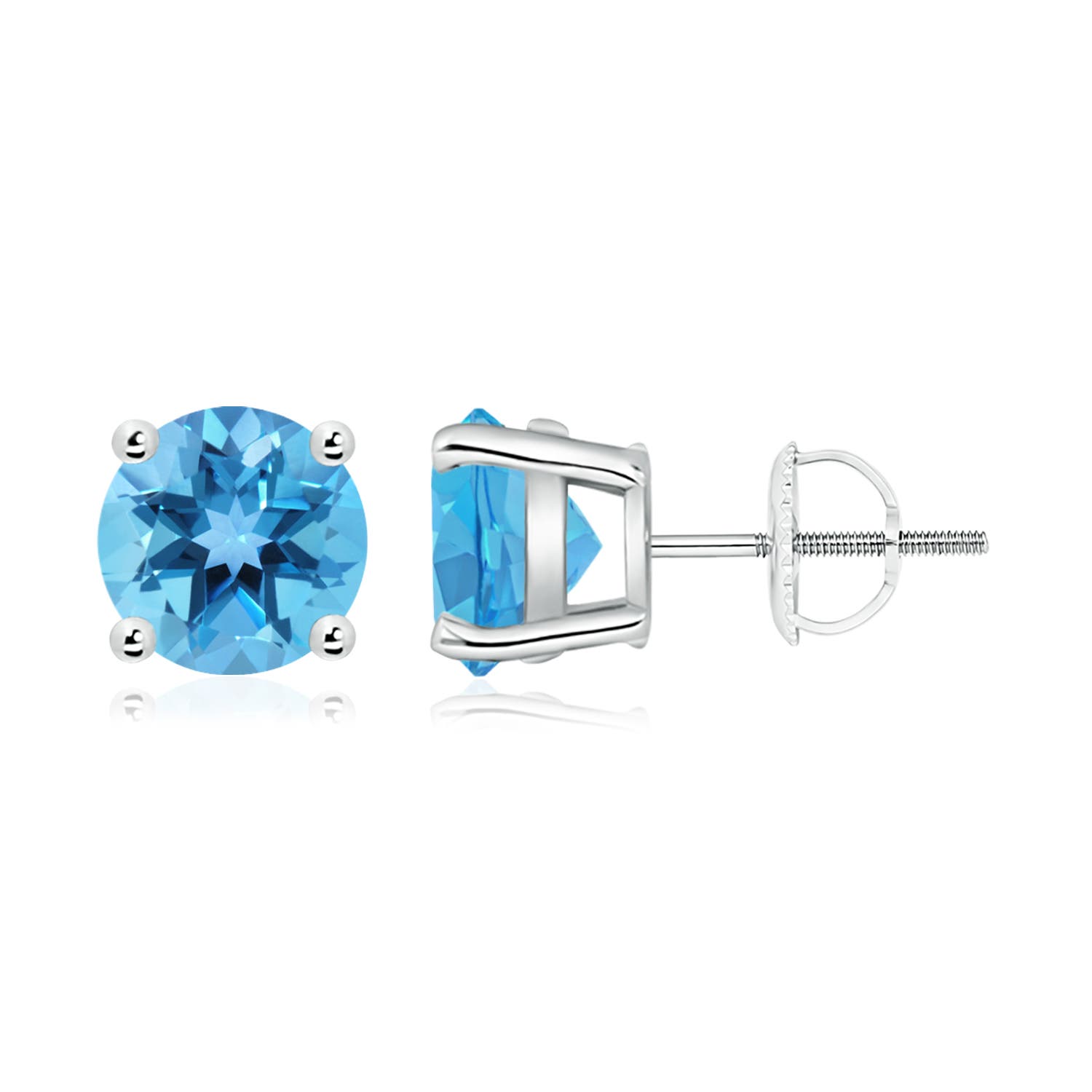 AA - Swiss Blue Topaz / 4.7 CT / 14 KT White Gold