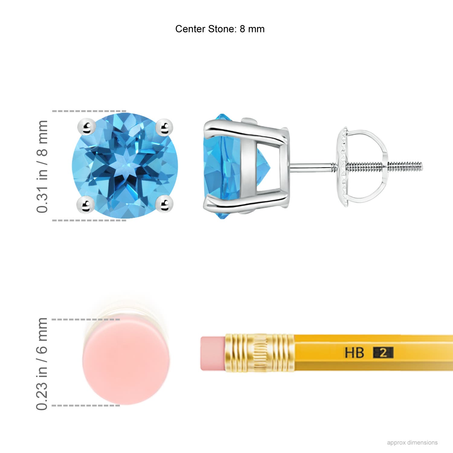 AA - Swiss Blue Topaz / 4.7 CT / 14 KT White Gold