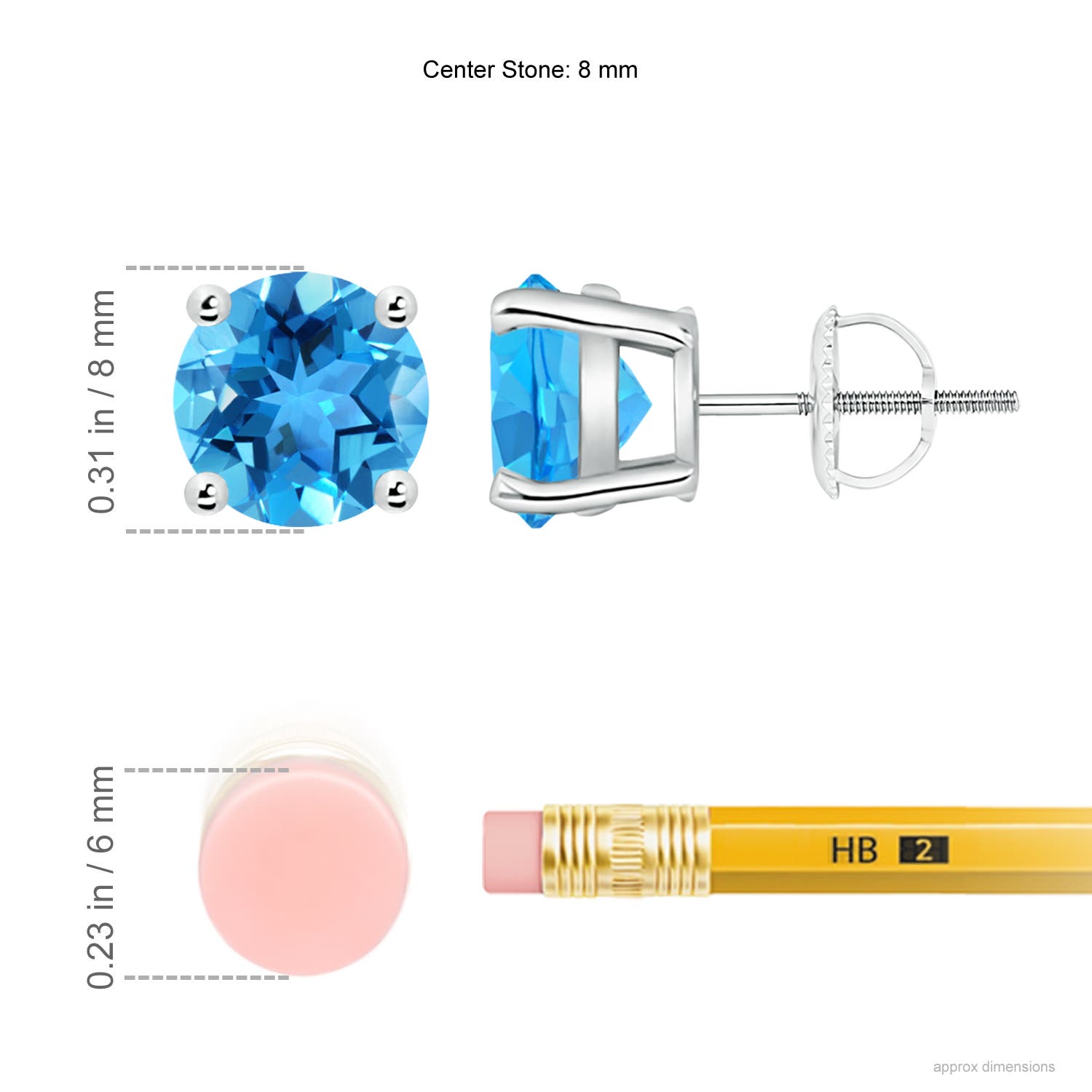 AAA - Swiss Blue Topaz / 4.7 CT / 14 KT White Gold