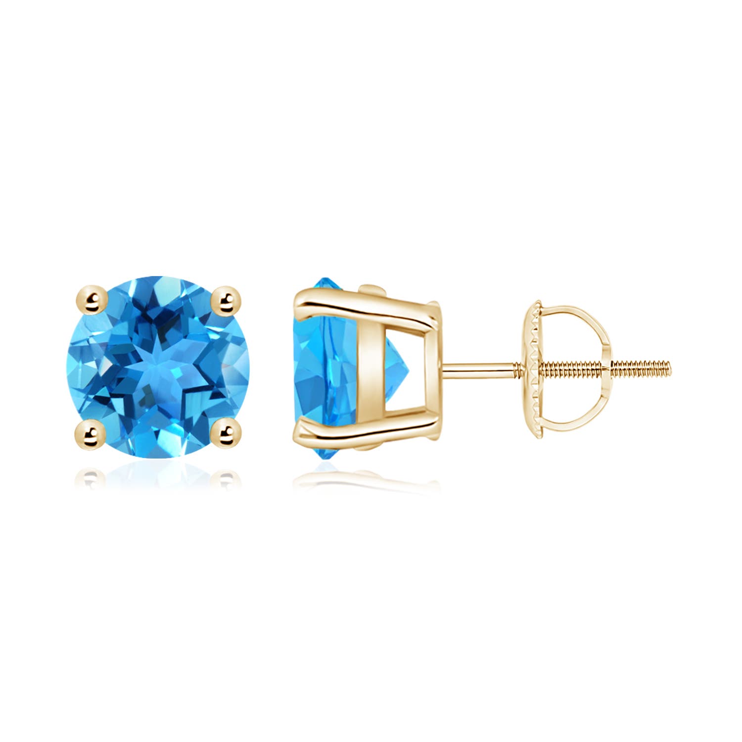 AAA - Swiss Blue Topaz / 4.7 CT / 14 KT Yellow Gold