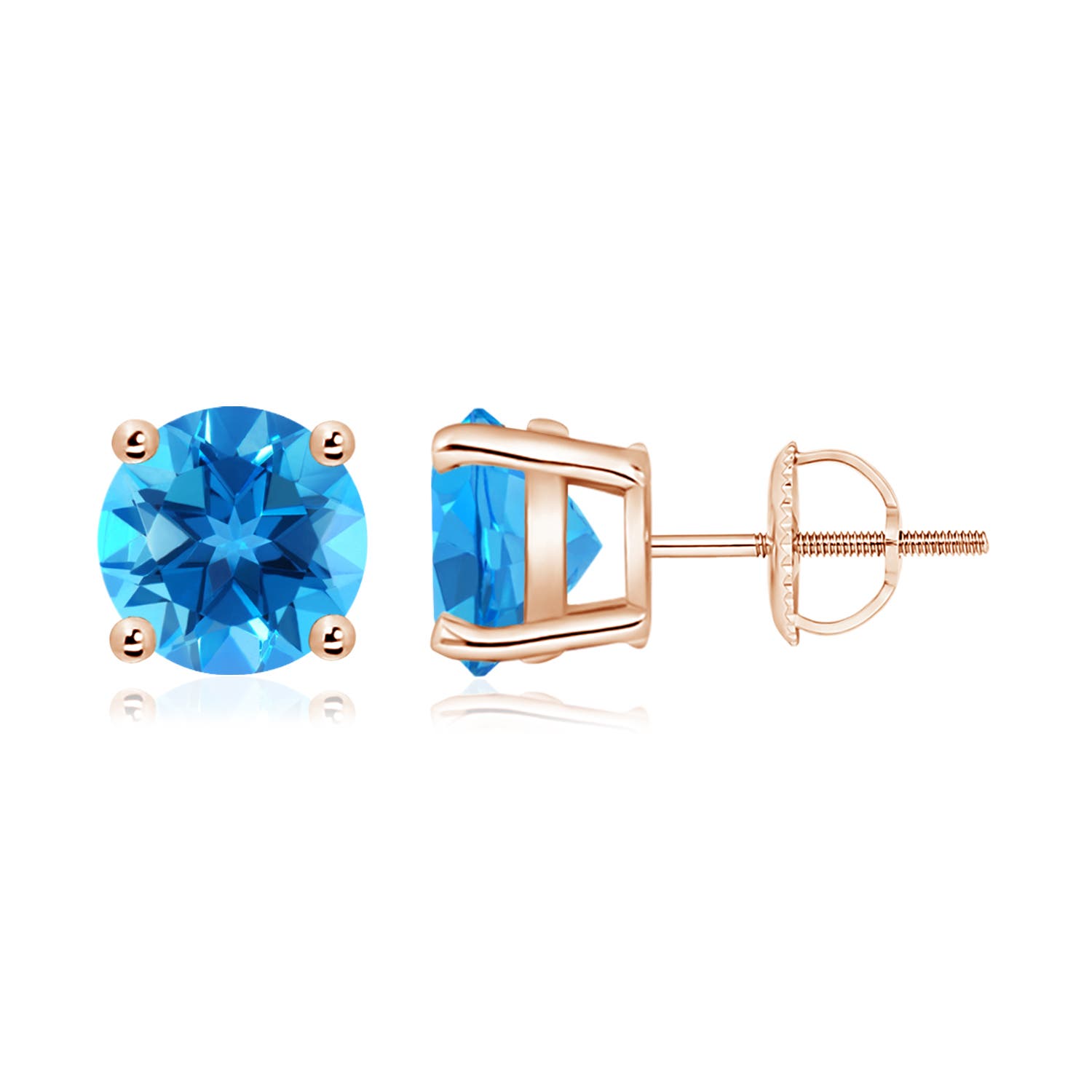 AAAA - Swiss Blue Topaz / 4.7 CT / 14 KT Rose Gold