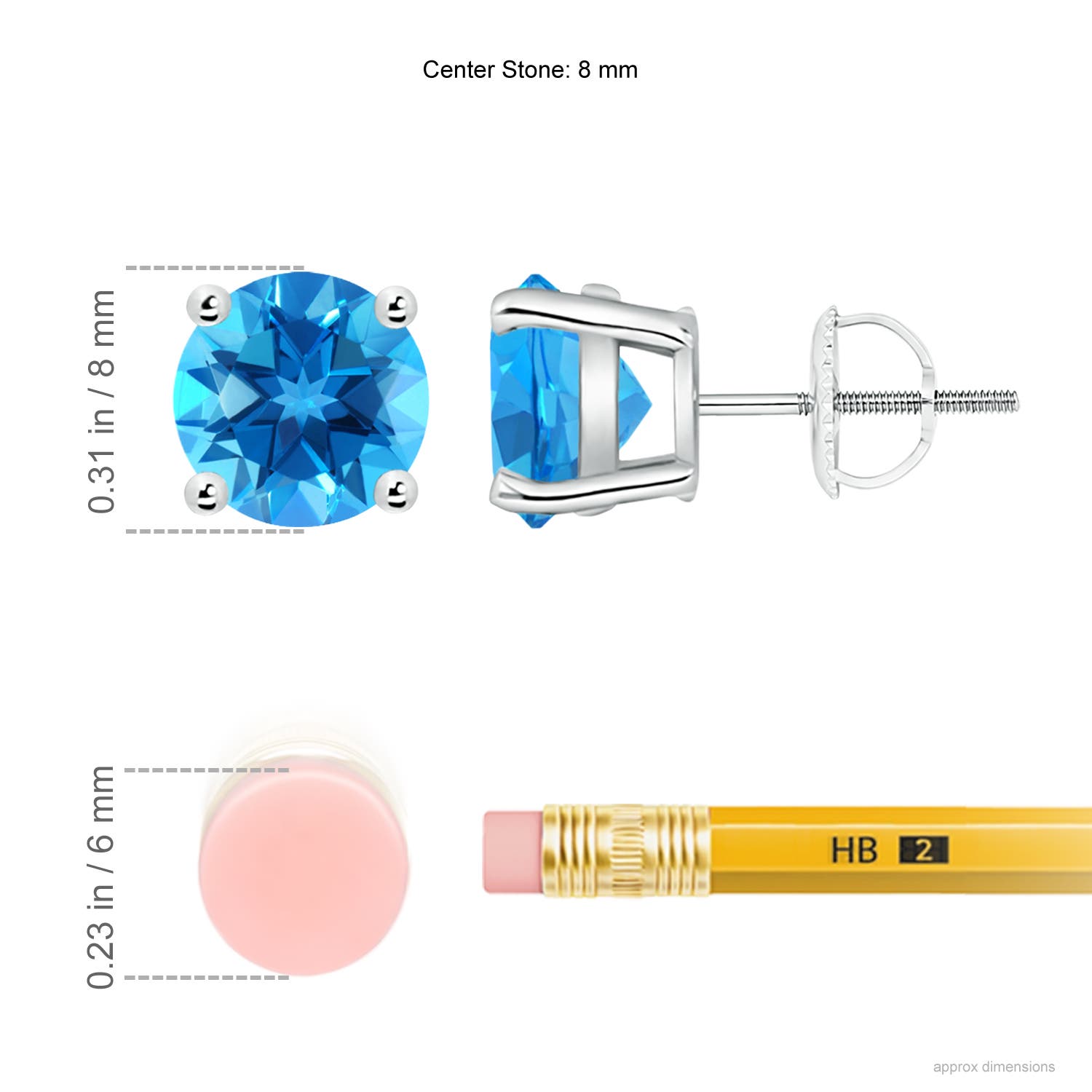 AAAA - Swiss Blue Topaz / 4.7 CT / 14 KT White Gold