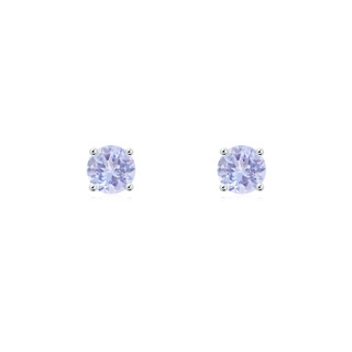 4mm A Basket-Set Round Tanzanite Studs in P950 Platinum