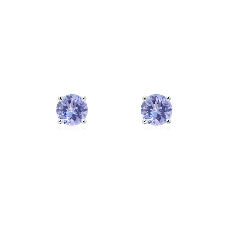 4mm AA Basket-Set Round Tanzanite Studs in White Gold 