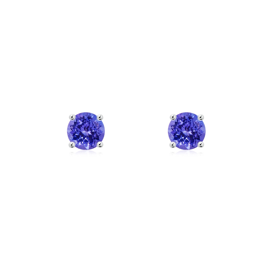 4mm AAAA Basket-Set Round Tanzanite Studs in P950 Platinum 
