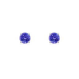 Solitaire Studs White Gold Tanzanite Earrings