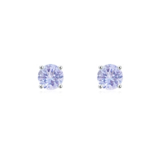 5mm A Basket-Set Round Tanzanite Studs in P950 Platinum