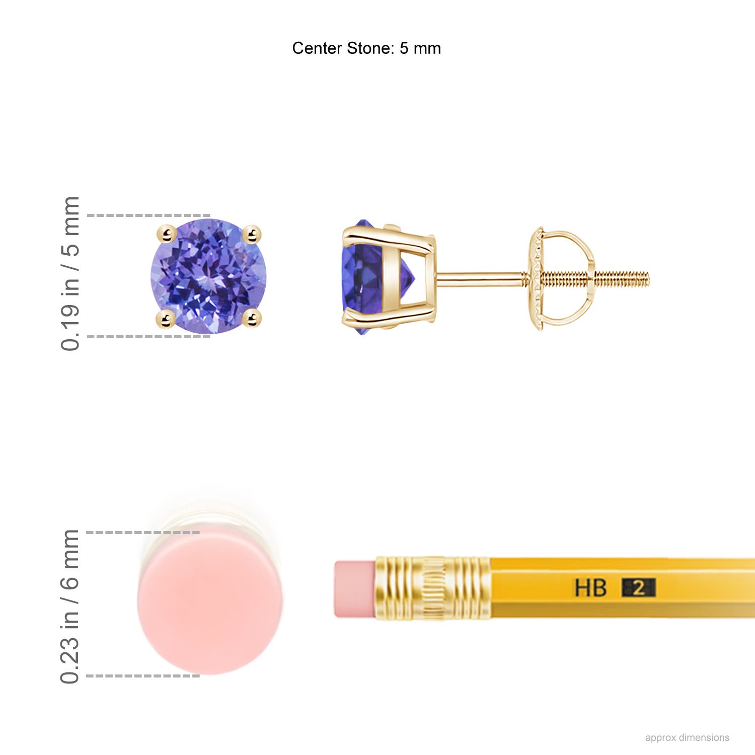 AAA - Tanzanite / 1 CT / 14 KT Yellow Gold