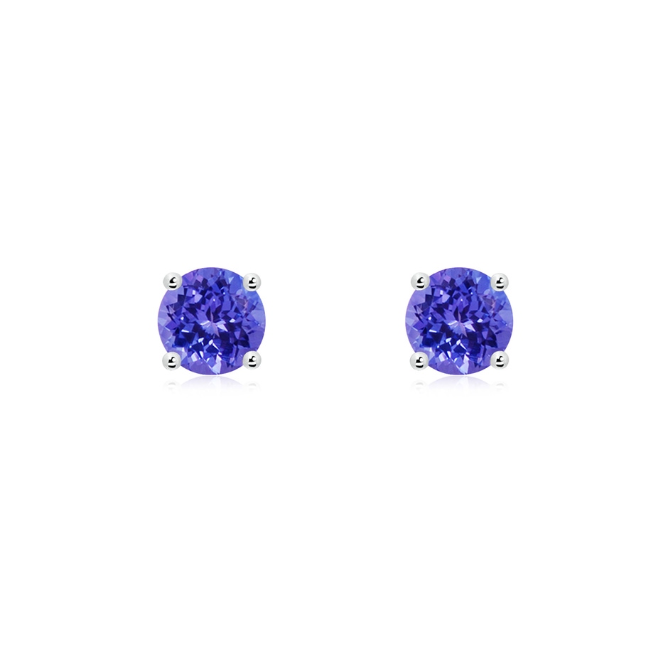 5mm AAAA Basket-Set Round Tanzanite Studs in P950 Platinum 