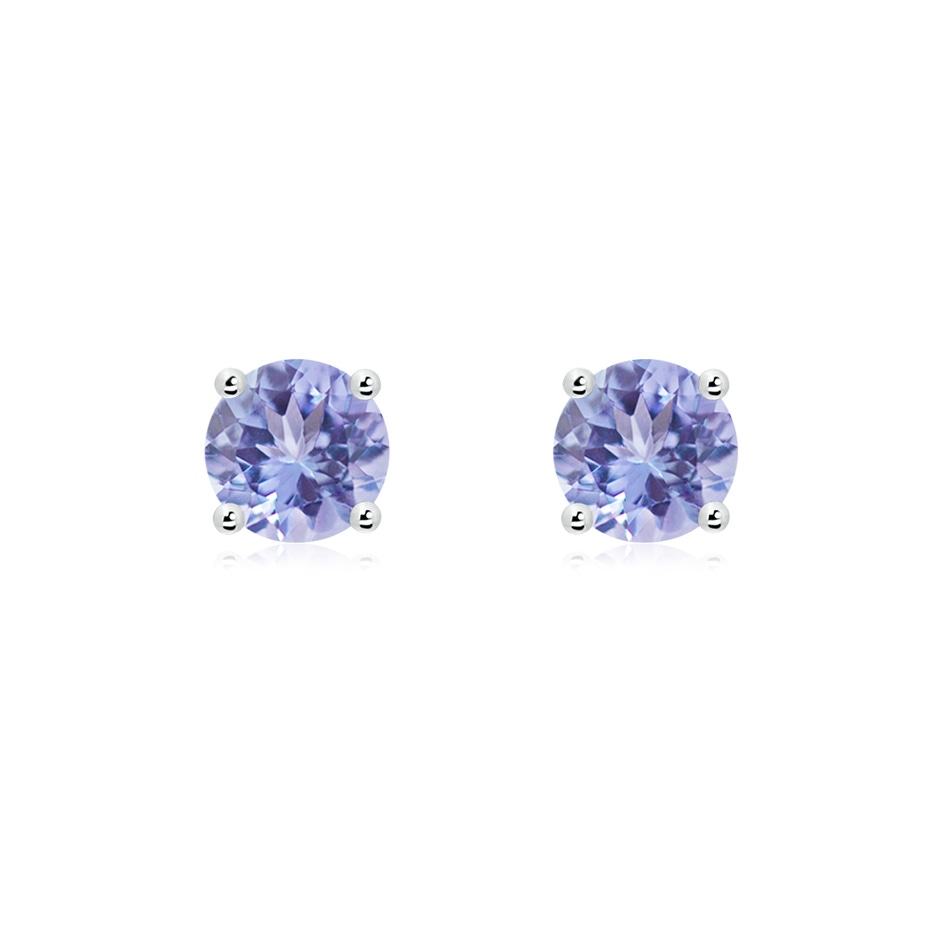6mm A Basket-Set Round Tanzanite Studs in White Gold 