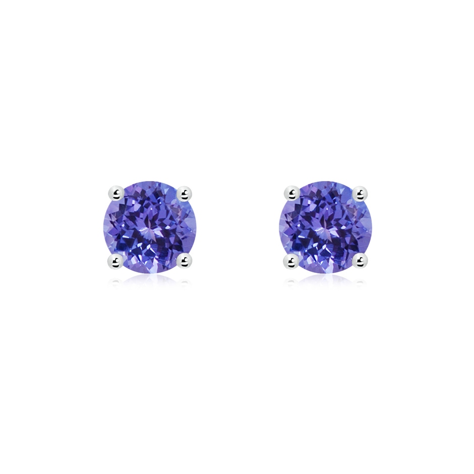 6mm AA Basket-Set Round Tanzanite Studs in White Gold 