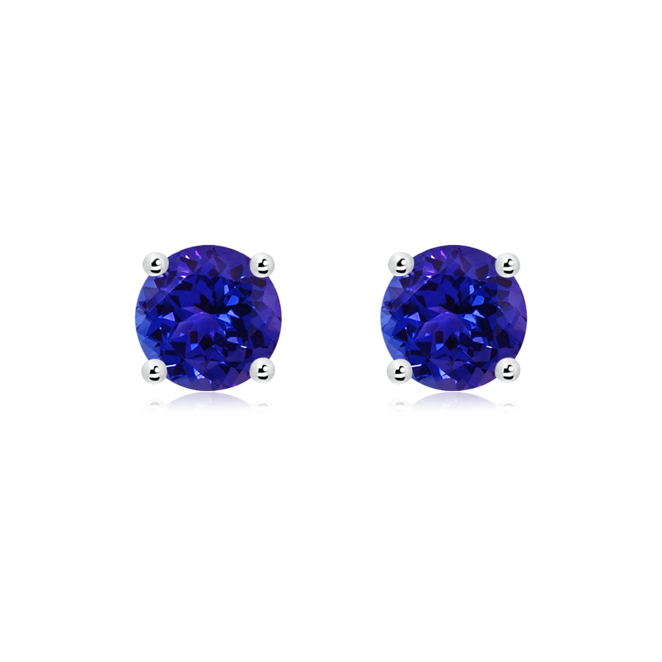 7mm AAAA Basket-Set Round Tanzanite Studs in P950 Platinum 