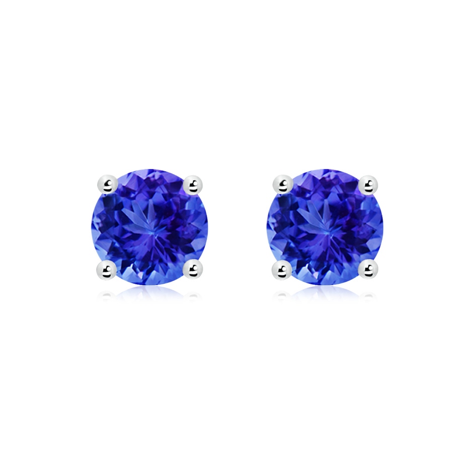 8mm AAA Basket-Set Round Tanzanite Studs in P950 Platinum 