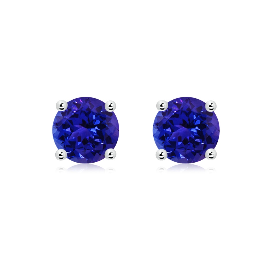 8mm AAAA Basket-Set Round Tanzanite Studs in P950 Platinum 