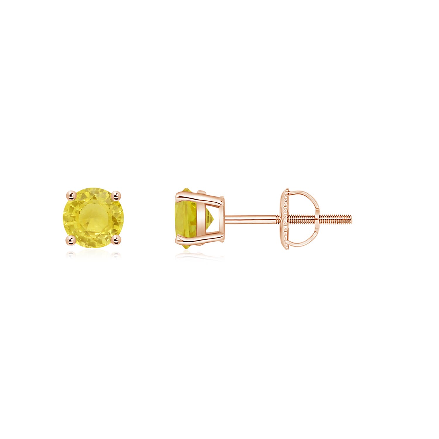 A - Yellow Sapphire / 0.54 CT / 14 KT Rose Gold