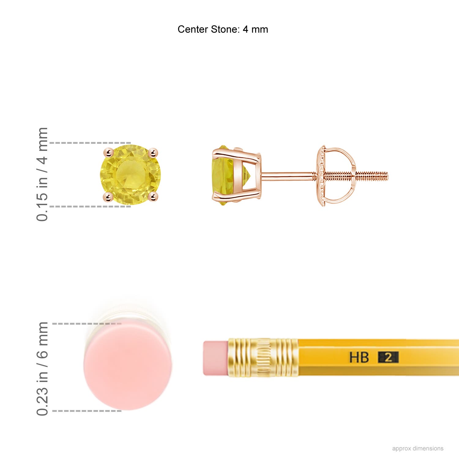 A - Yellow Sapphire / 0.54 CT / 14 KT Rose Gold