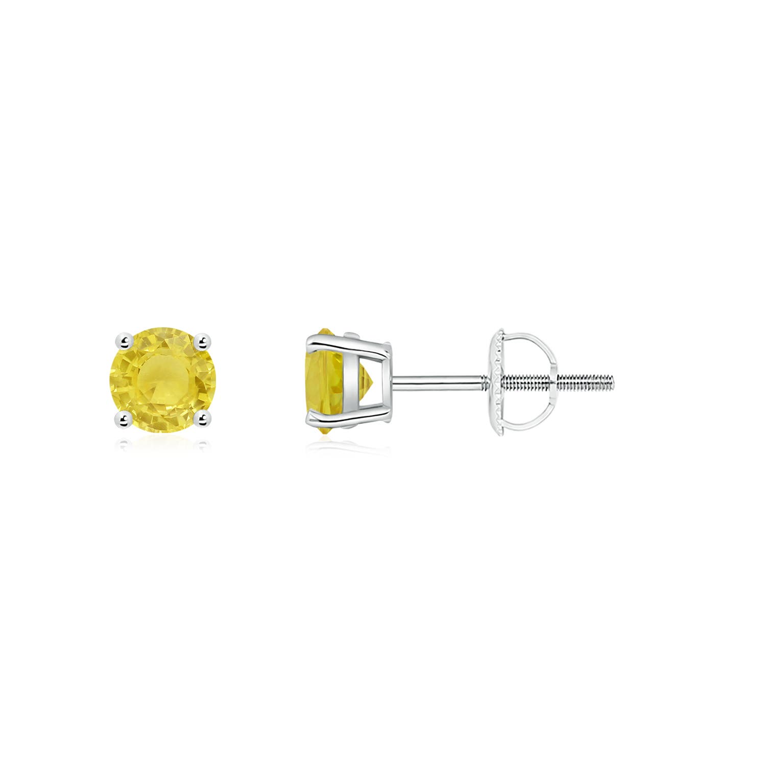 A - Yellow Sapphire / 0.54 CT / 14 KT White Gold