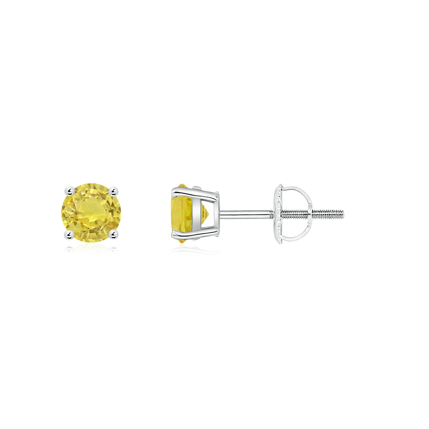 AA - Yellow Sapphire / 0.54 CT / 14 KT White Gold