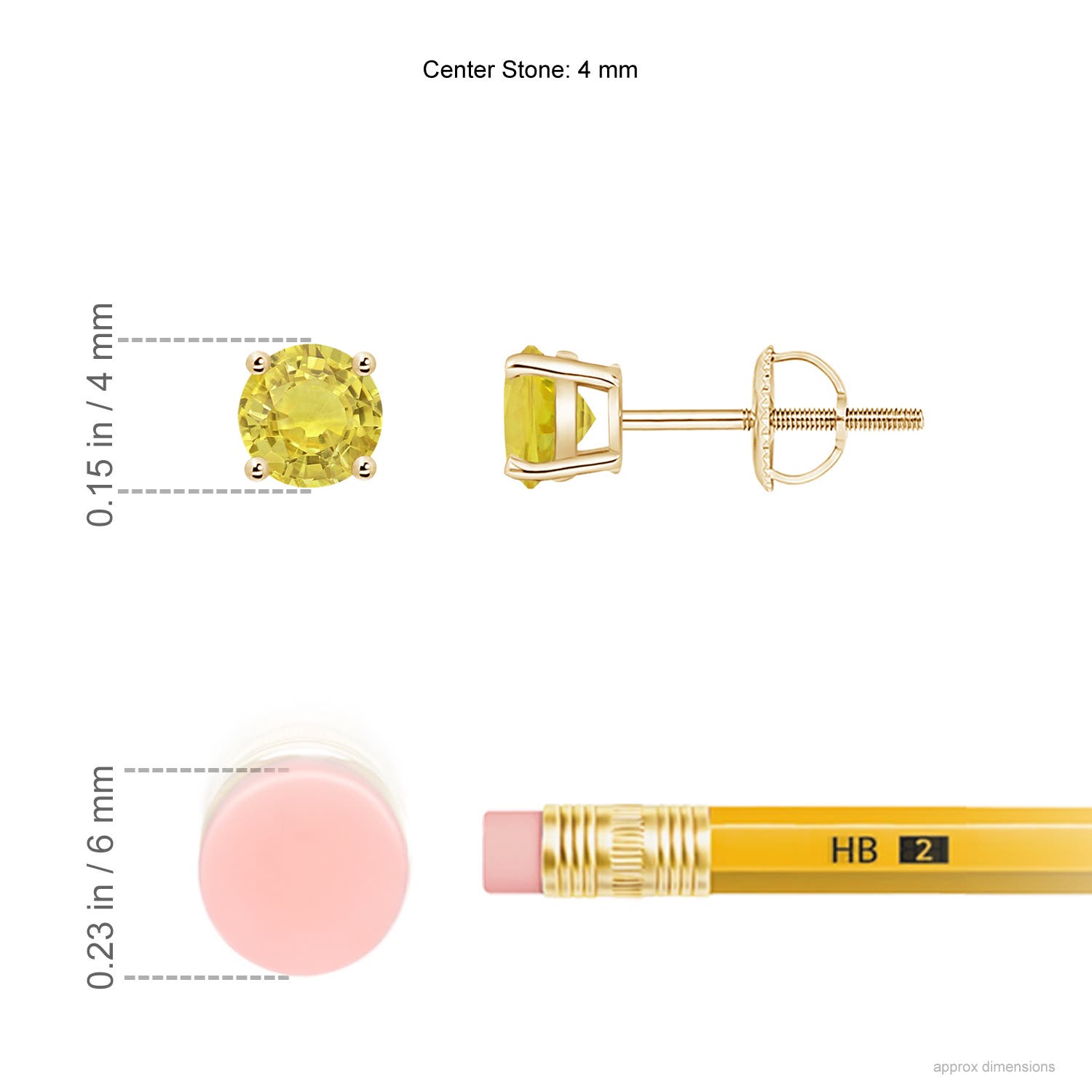 AA - Yellow Sapphire / 0.54 CT / 14 KT Yellow Gold