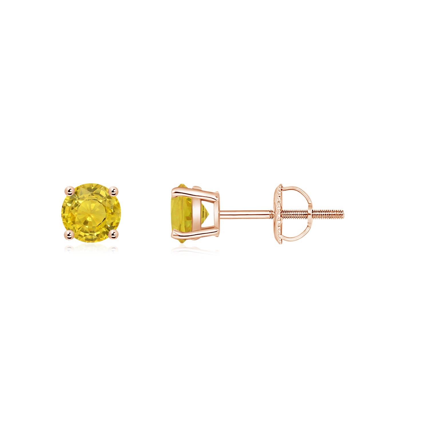 AAA - Yellow Sapphire / 0.54 CT / 14 KT Rose Gold